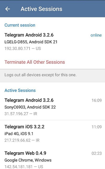 محافظت از اطلاعات شخصی در تلگرام